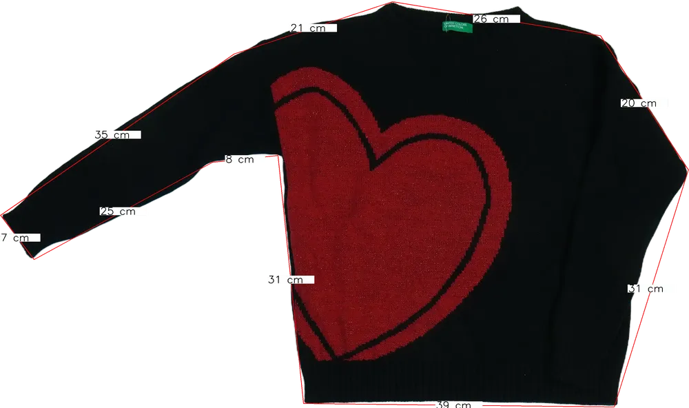 Fekete Benetton Kötött pulcsi EU 134 / UK 9 év / US 9 év/L