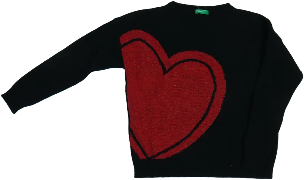 Fekete Benetton Kötött pulcsi EU 134 / UK 9 év / US 9 év/L