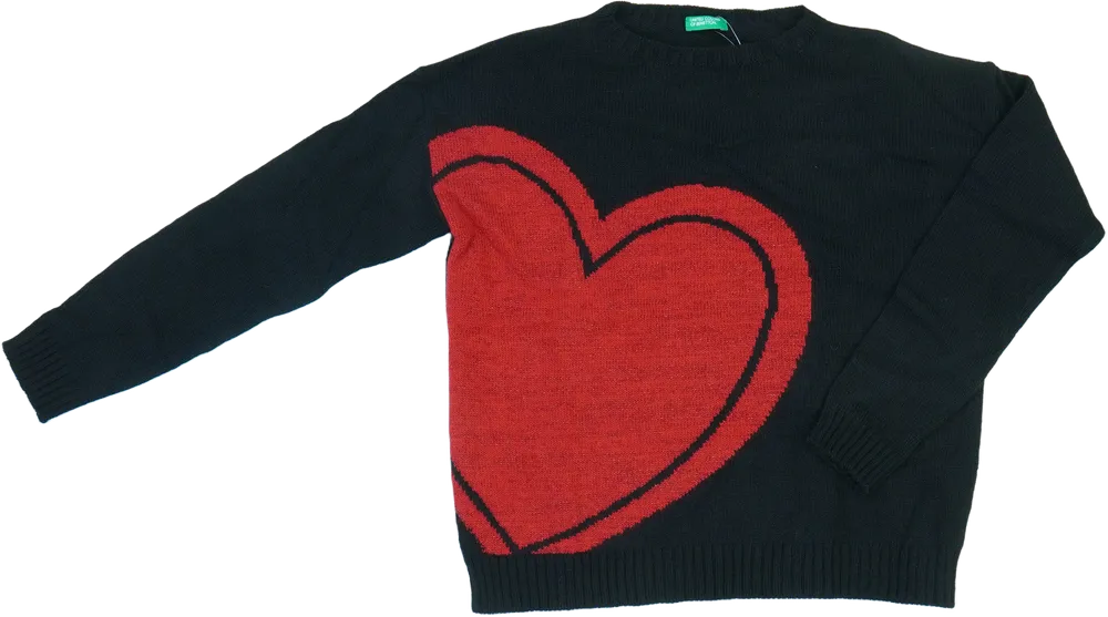 Fekete Benetton Kötött pulcsi EU 152 / UK 12 év / US 12 év/L