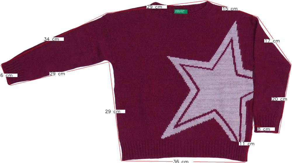 Rózsaszín Benetton Kötött pulcsi EU 122 / UK 7 év / US 7 év/M