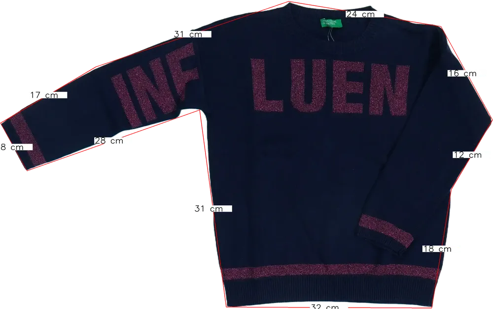 Kék Benetton Kötött pulcsi EU 122 / UK 7 év / US 7 év/M