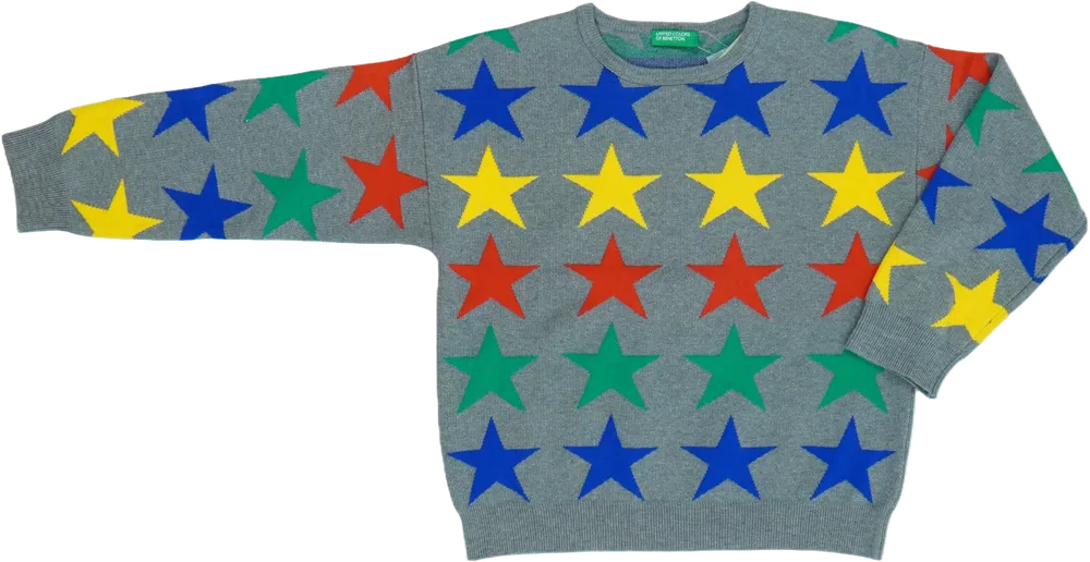 Szürke Benetton Pulóver EU 122 / UK 7 év / US 7 év/M