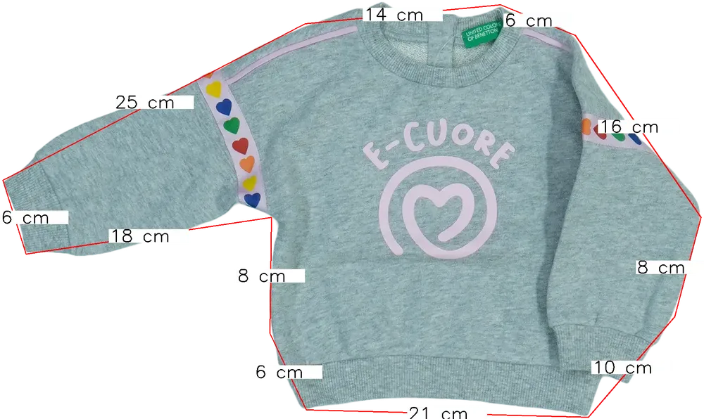 Szürke Benetton Pulóver EU 68 / UK 3-6 hónap / US 3-6 hónap