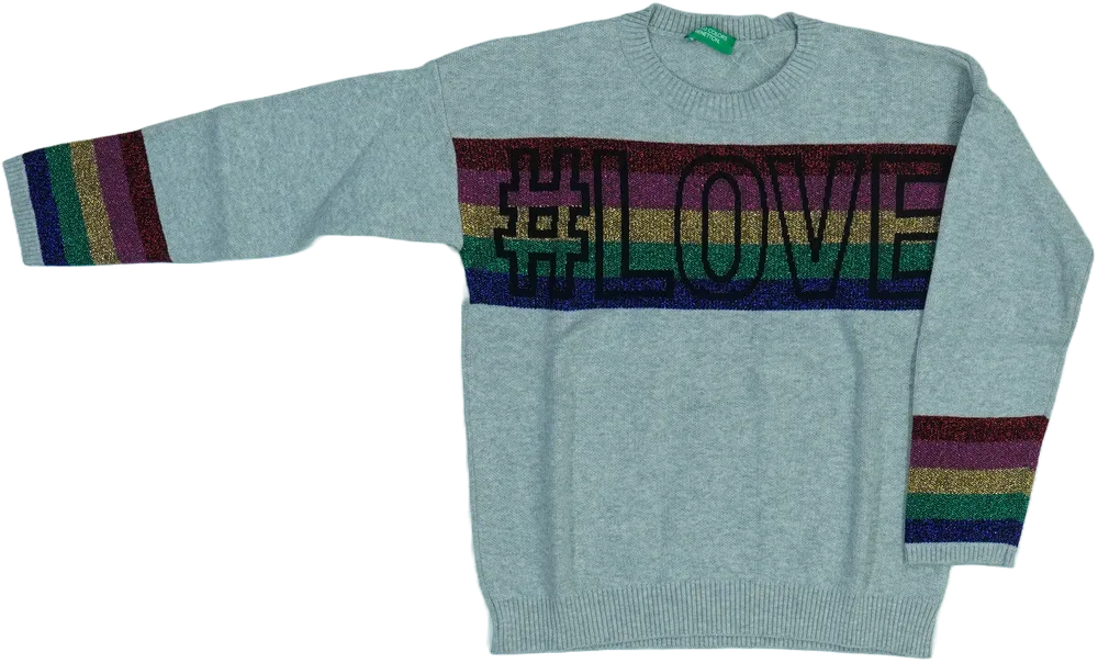 Szürke Benetton Kötött pulcsi EU 122 / UK 7 év / US 7 év/M