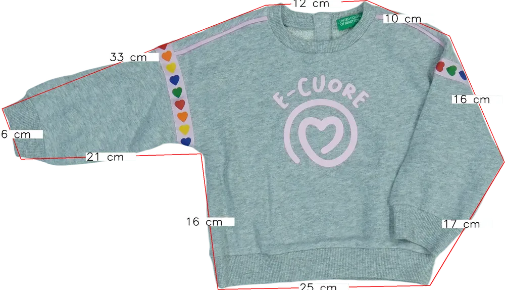 Szürke Benetton Pulóver EU 80 / UK 9-12 hónap / US 12 hónap