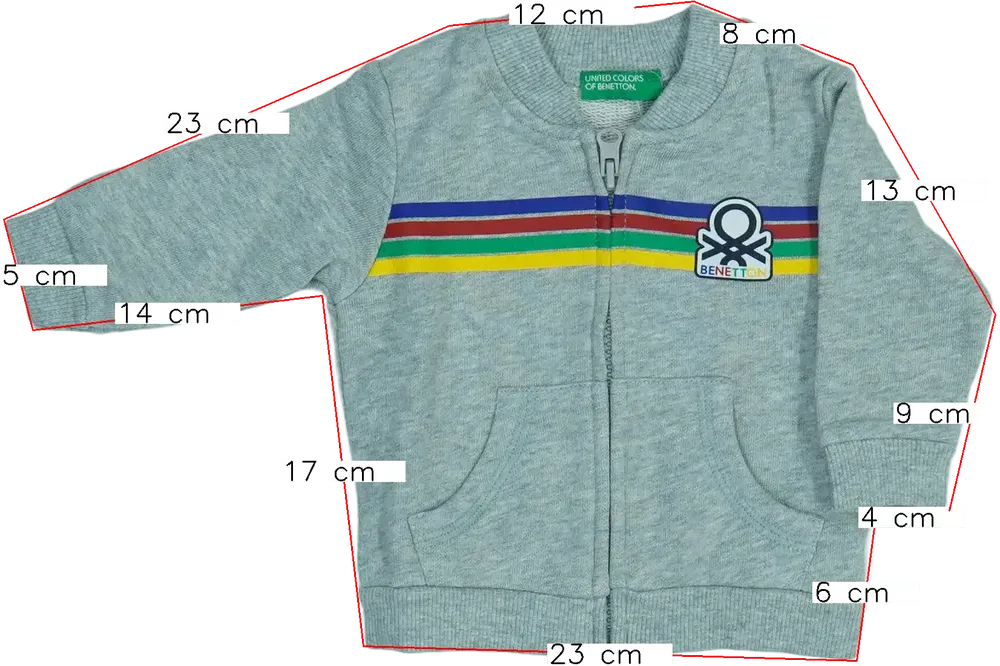 Szürke Benetton Pulóver EU 62 / UK 0-3 hónap / US 0-3 hónap