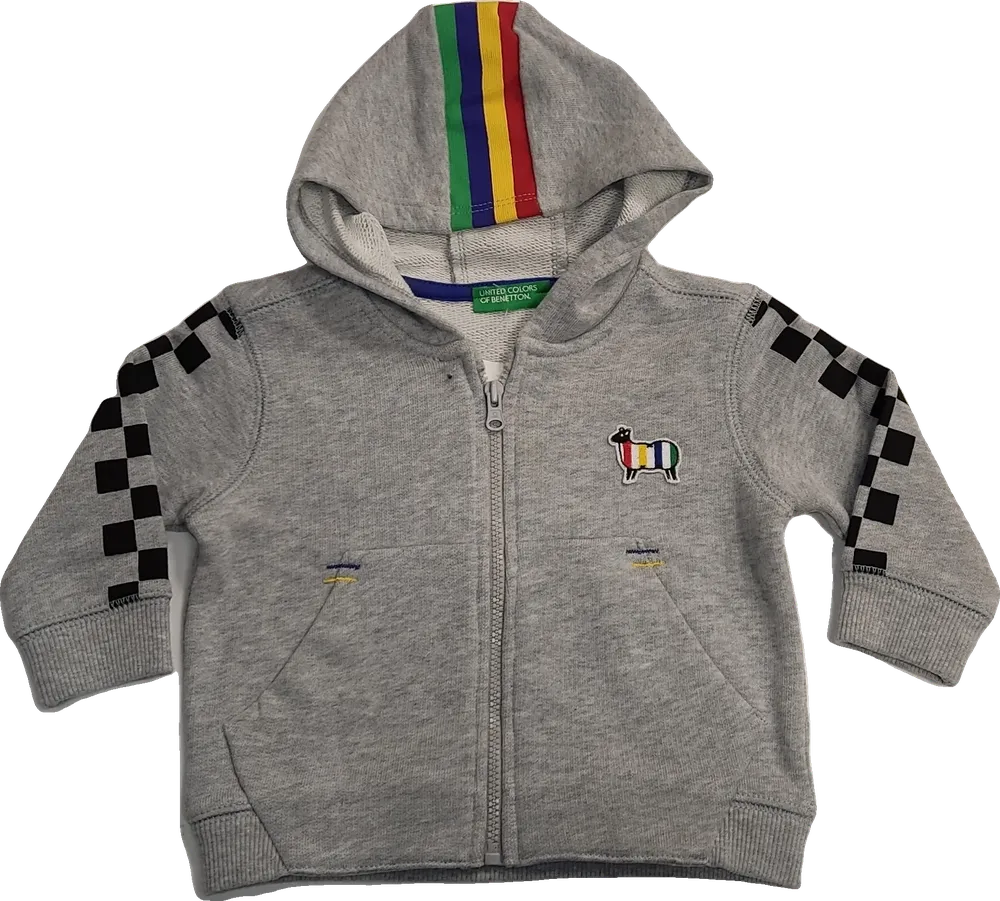 Szürke Benetton Kapucnis pulóver EU 74 / UK 6-9 hónap / US 6-9 hónap