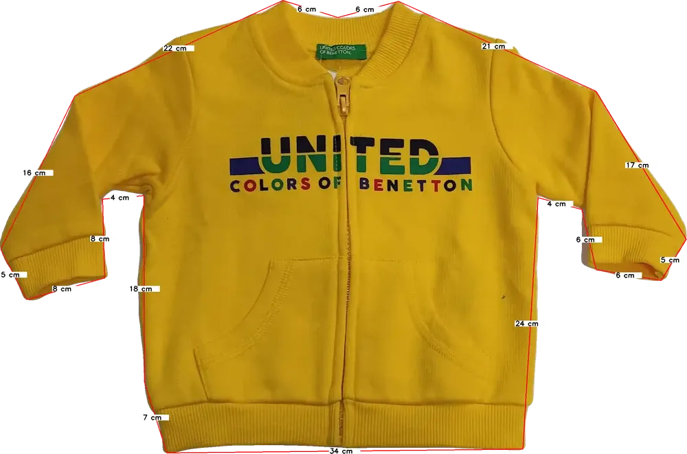 Sárga Benetton Pulóver EU 68 / UK 3-6 hónap / US 3-6 hónap