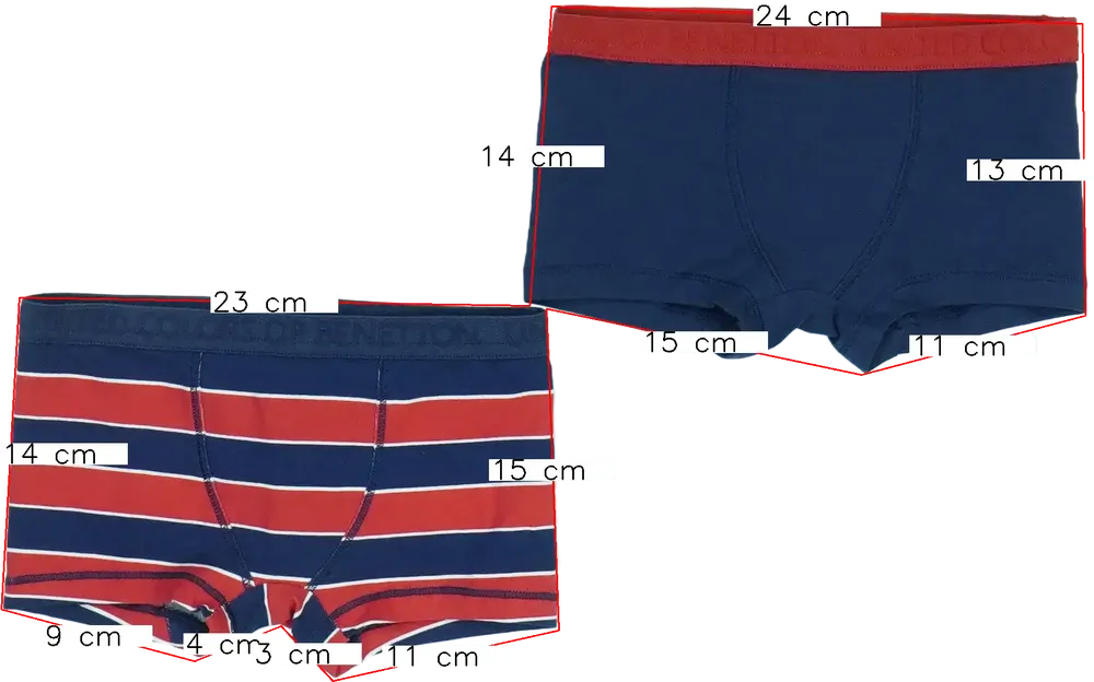 Többszínű Benetton Csomag - Fiú / Férfi boxerek és alsónadrágok EU 92 / UK 2 év / US 2T