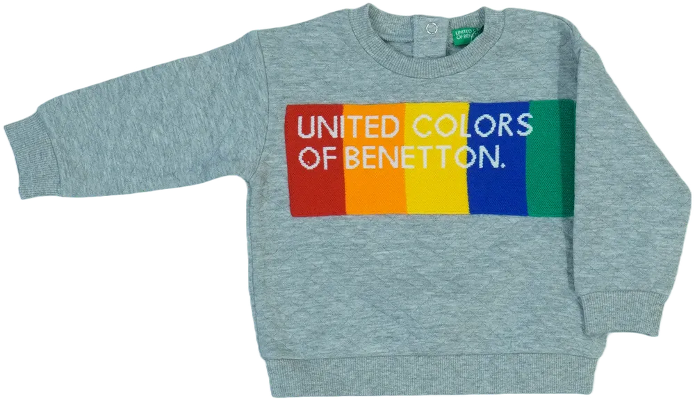 Szürke Benetton Pulóver EU 74 / UK 6-9 hónap / US 6-9 hónap