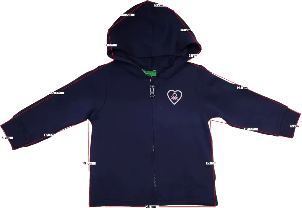 Kék Benetton Kapucnis pulóver EU 80 / UK 9-12 hónap / US 12 hónap