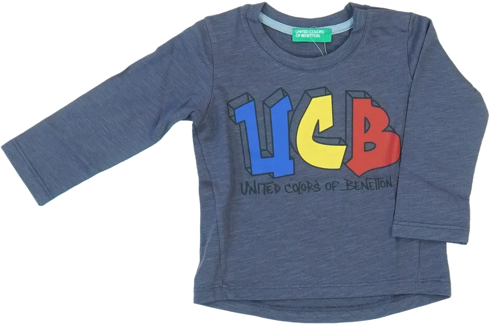 Szürke Benetton Hosszú ujjú felső EU 68 / UK 3-6 hónap / US 3-6 hónap