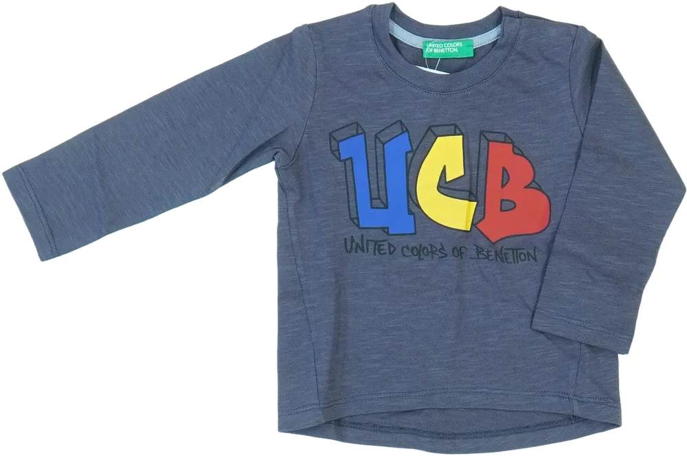 Szürke Benetton Hosszú ujjú felső EU 74 / UK 6-9 hónap / US 6-9 hónap