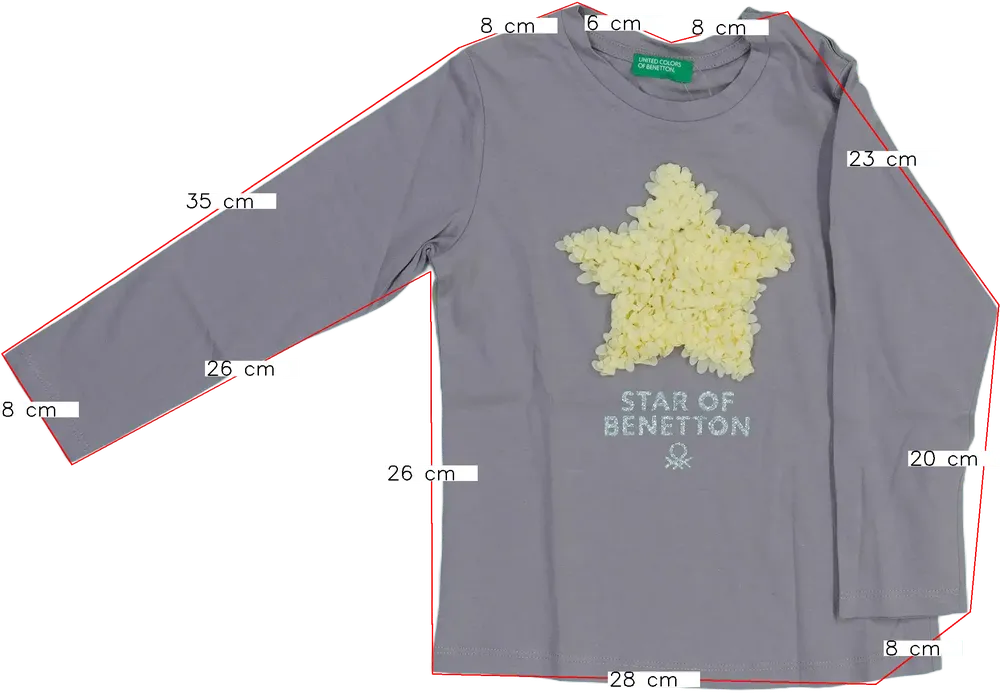 Lila Benetton Hosszú ujjú felső EU 98 / UK 3 év / US 3T