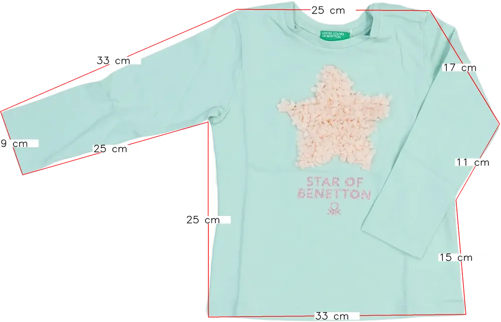 Zöld Benetton Hosszú ujjú felső EU 98 / UK 3 év / US 3T