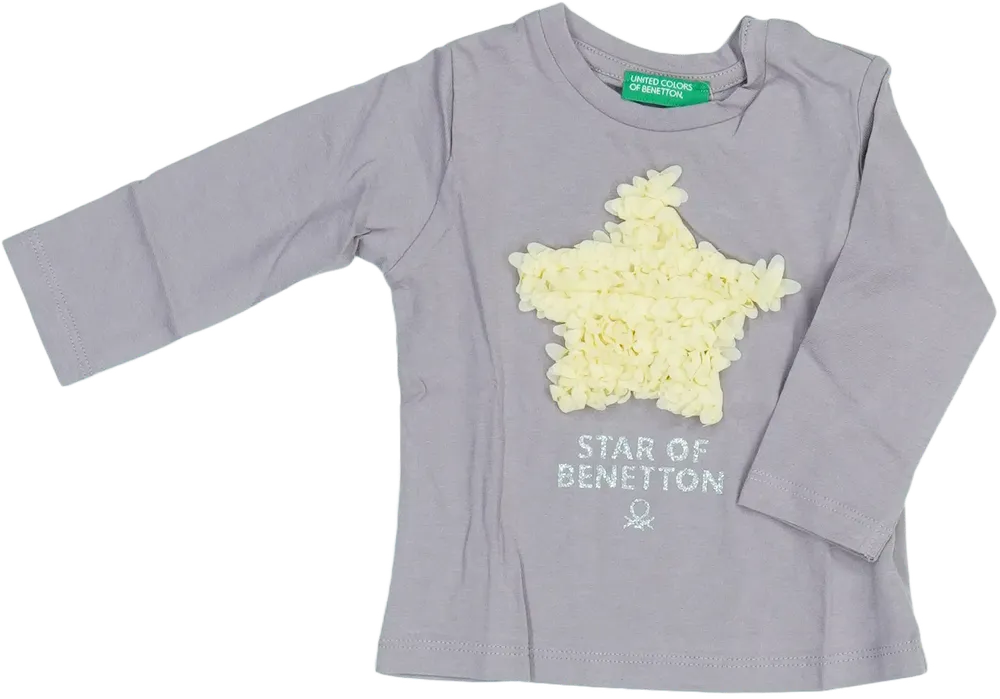 Lila Benetton Hosszú ujjú felső EU 68 / UK 3-6 hónap / US 3-6 hónap