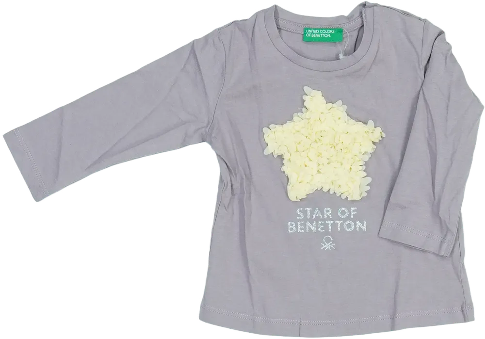 Lila Benetton Hosszú ujjú felső EU 74 / UK 6-9 hónap / US 6-9 hónap