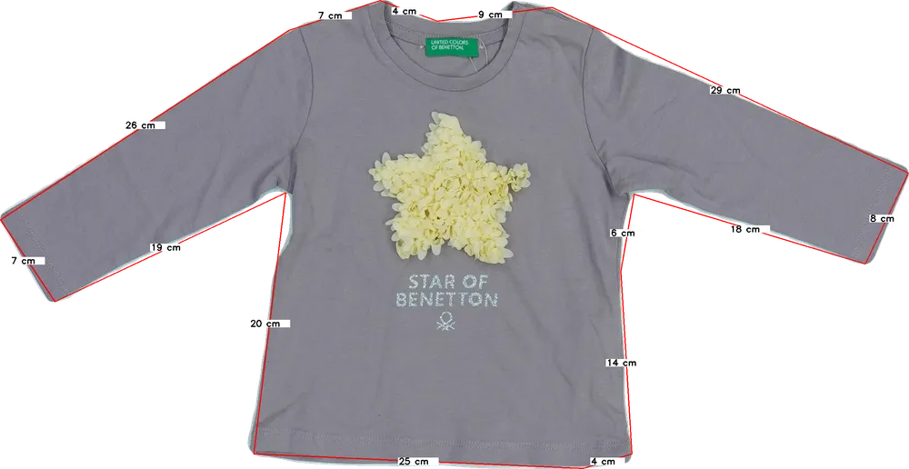 Lila Benetton Hosszú ujjú felső EU 80 / UK 9-12 hónap / US 12 hónap