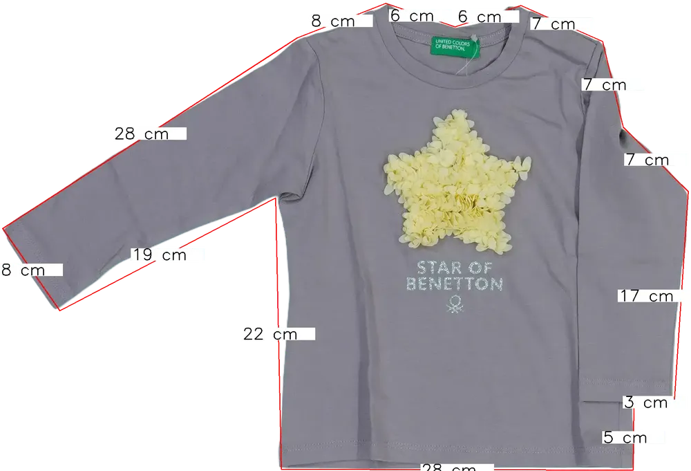 Lila Benetton Hosszú ujjú felső EU 86 / UK 12-18 hónap / US 18 hónap