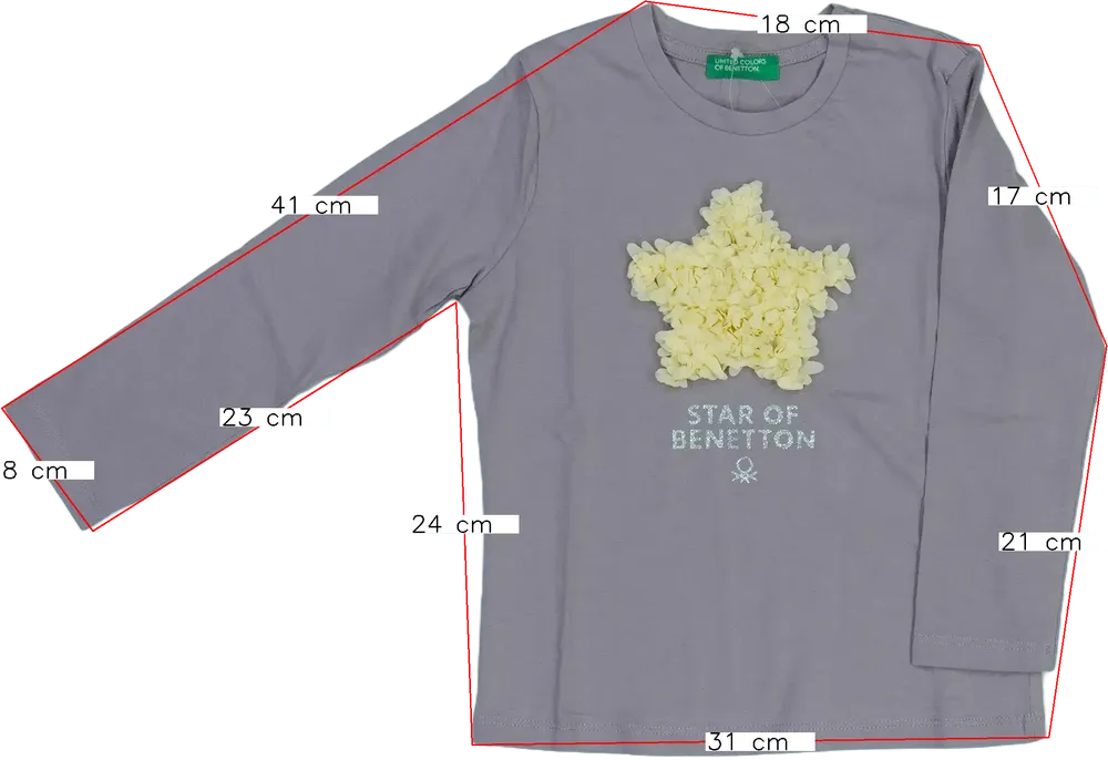 Lila Benetton Hosszú ujjú felső EU 92 / UK 2 év / US 2T