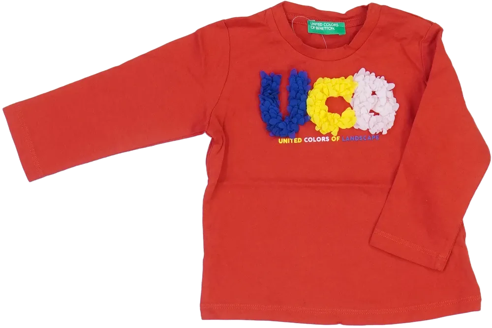 Piros Benetton Hosszú ujjú felső EU 74 / UK 6-9 hónap / US 6-9 hónap