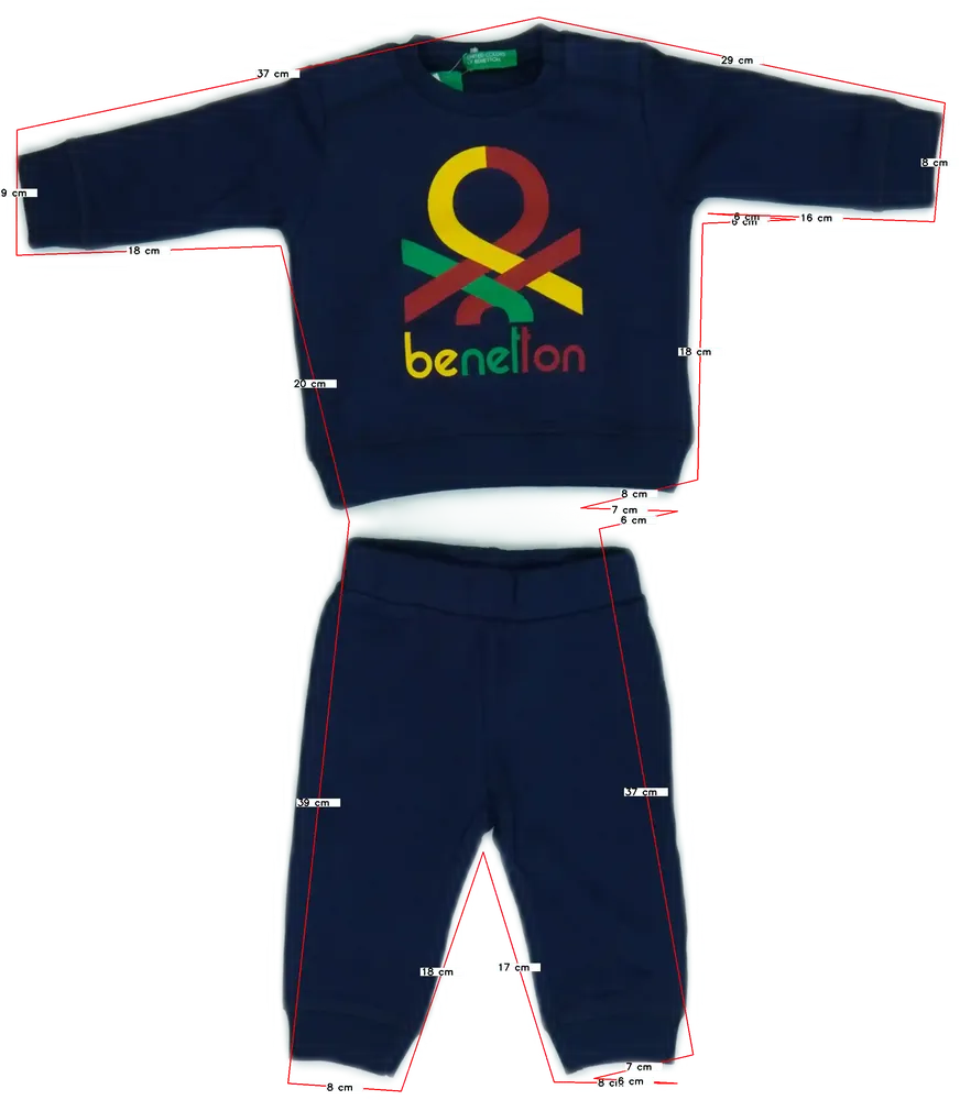 Blue Benetton 2-piece set - Top &amp; Bottom EU 62 / UK 0-3 months / US 0-3 months