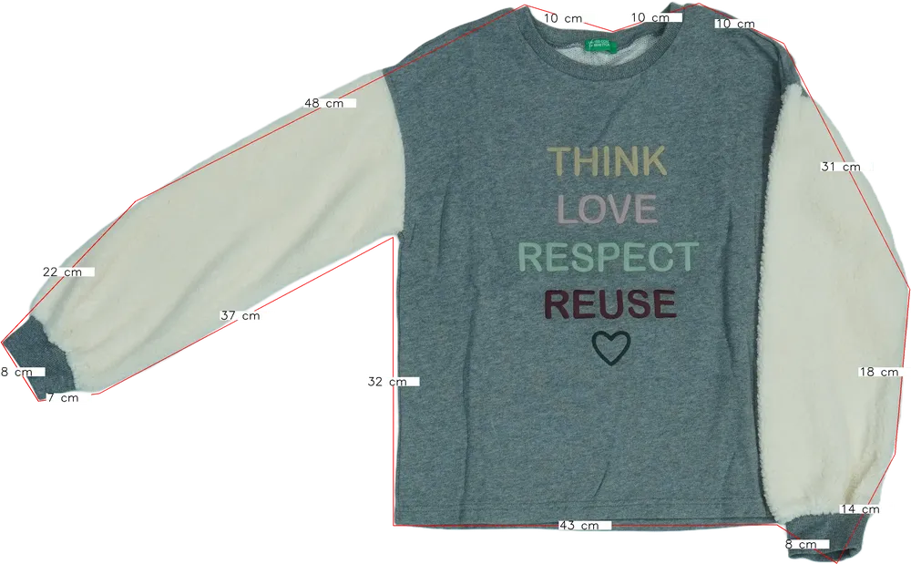 Szürke Benetton Pulóver EU 164 / UK 14 év / US 14 év/XL