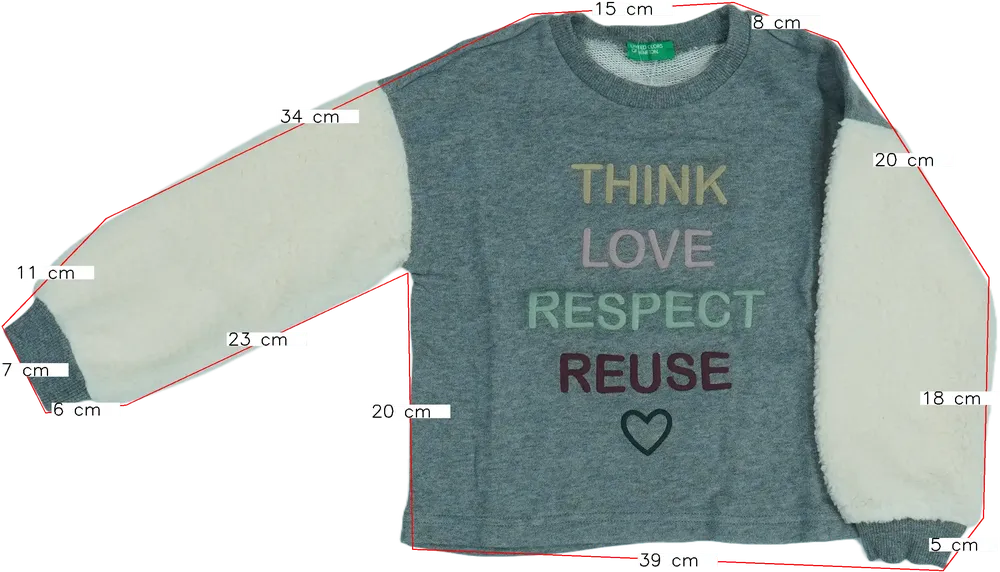 Szürke Benetton Pulóver EU 110 / UK 5 év / US 5 év/XS