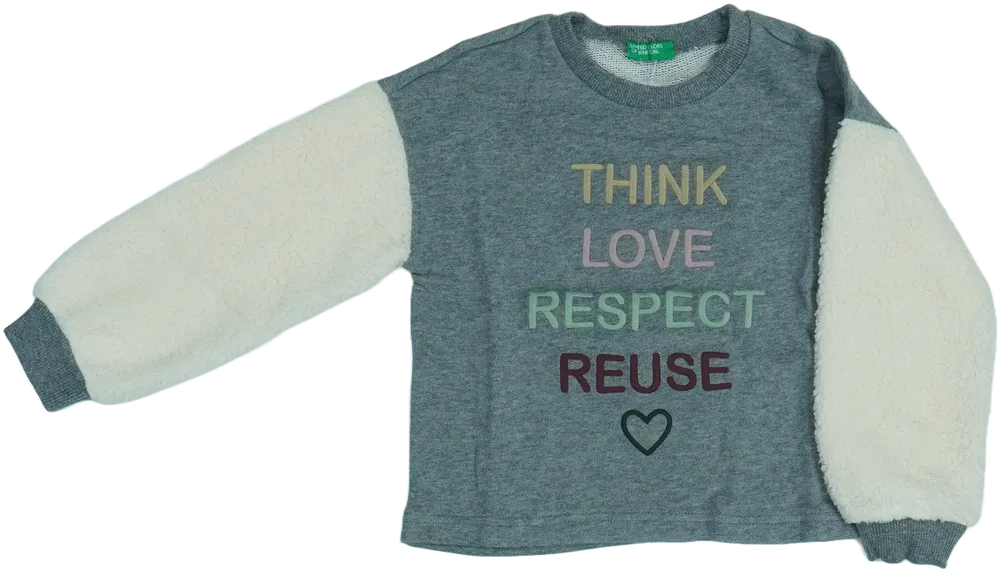 Szürke Benetton Pulóver EU 110 / UK 5 év / US 5 év/XS