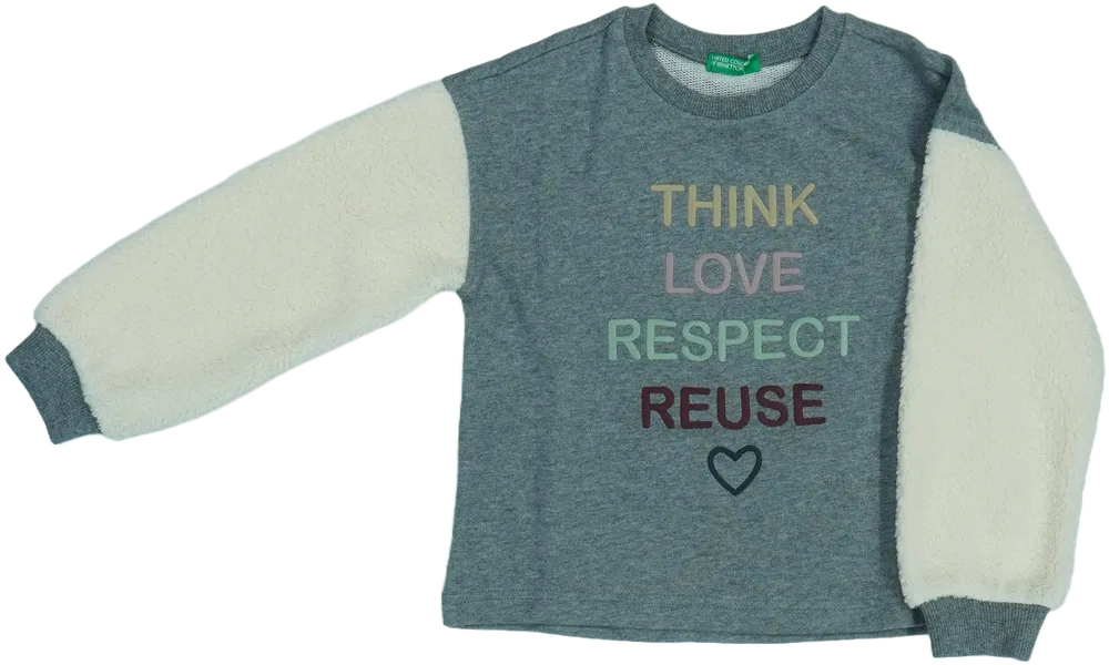 Szürke Benetton Pulóver EU 122 / UK 7 év / US 7 év/M