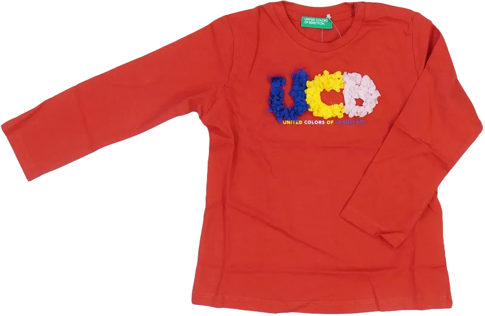 Piros Benetton Hosszú ujjú felső EU 92 / UK 2 év / US 2T