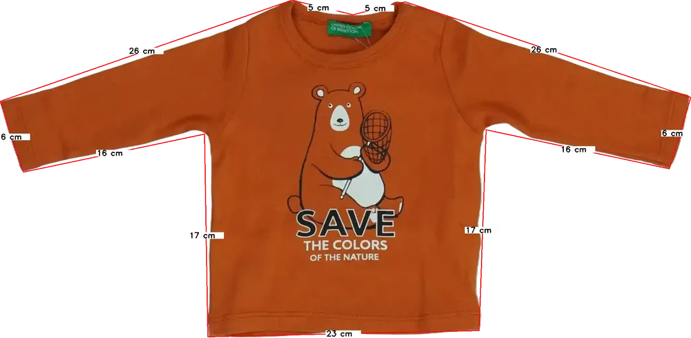 Barna Benetton Hosszú ujjú felső EU 86 / UK 12-18 hónap / US 18 hónap