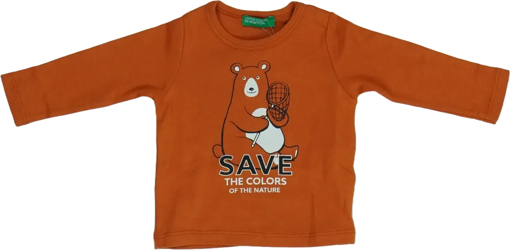 Barna Benetton Hosszú ujjú felső EU 86 / UK 12-18 hónap / US 18 hónap