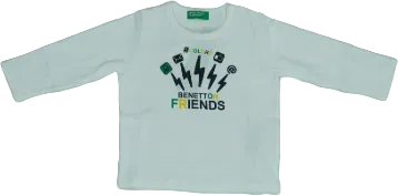 Fehér Benetton Hosszú ujjú felső EU 104 / UK 4 év / US 4T/XS