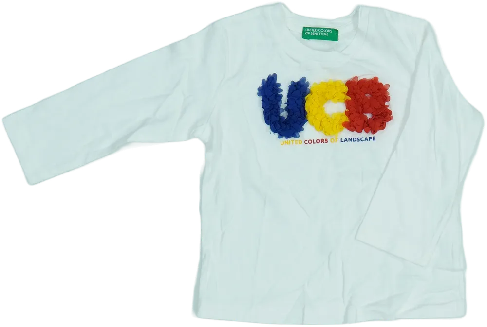 Fehér Benetton Hosszú ujjú felső EU 80 / UK 9-12 hónap / US 12 hónap