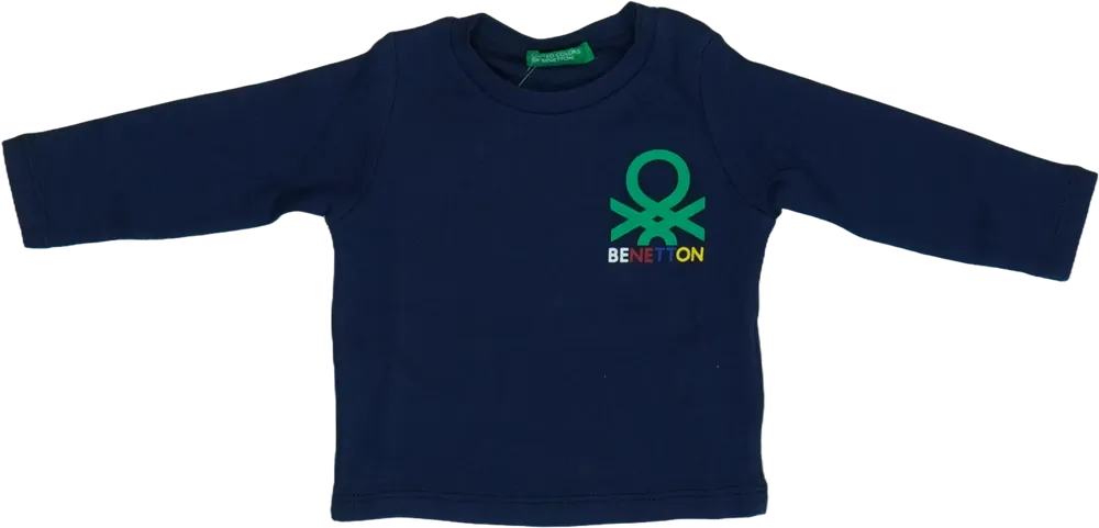 Kék Benetton Hosszú ujjú felső EU 62 / UK 0-3 hónap / US 0-3 hónap