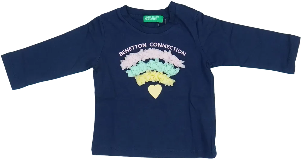 Kék Benetton Hosszú ujjú felső EU 68 / UK 3-6 hónap / US 3-6 hónap