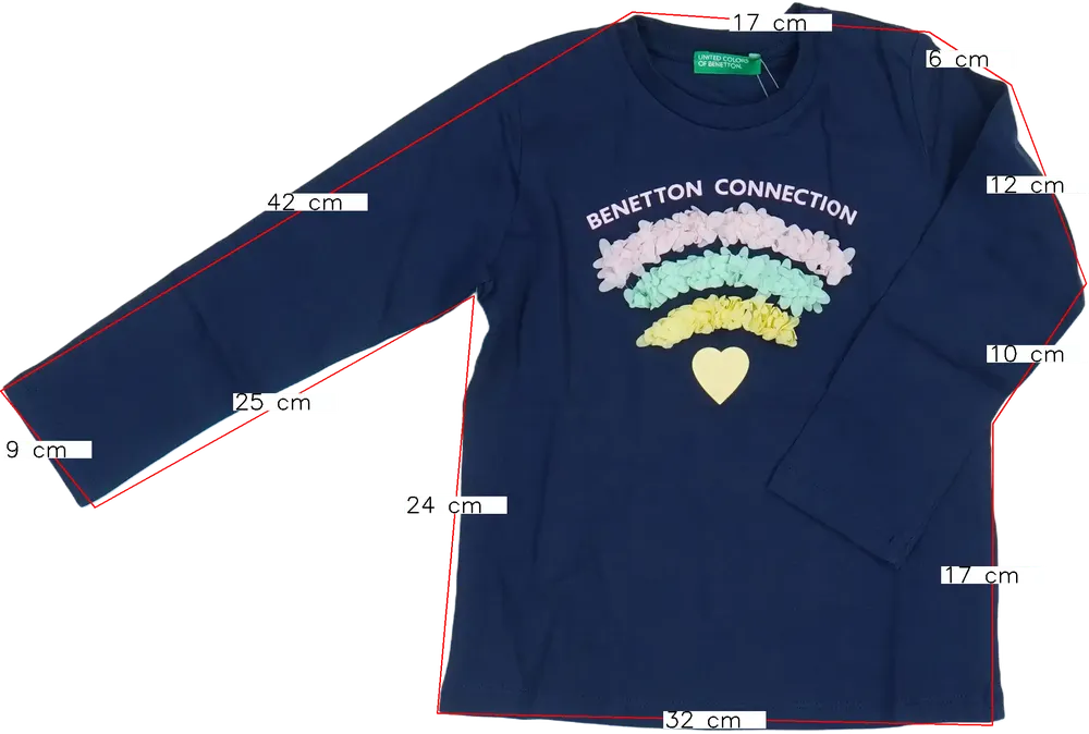 Kék Benetton Hosszú ujjú felső EU 98 / UK 3 év / US 3T