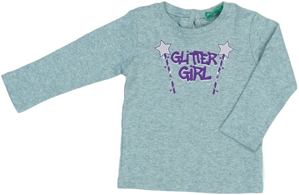 Szürke Benetton Hosszú ujjú felső EU 68 / UK 3-6 hónap / US 3-6 hónap