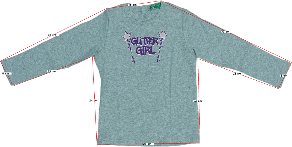 Szürke Benetton Hosszú ujjú felső EU 92 / UK 2 év / US 2T