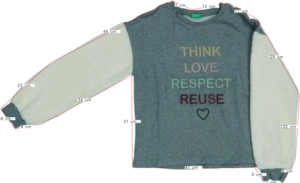 Szürke Benetton Pulóver EU 152 / UK 12 év / US 12 év/L