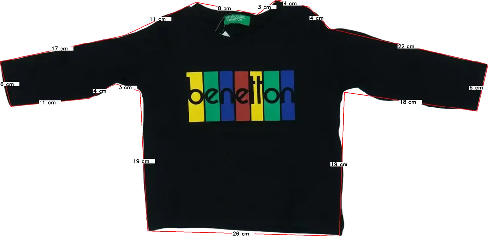 Szürke Benetton Hosszú ujjú felső EU 68 / UK 3-6 hónap / US 3-6 hónap