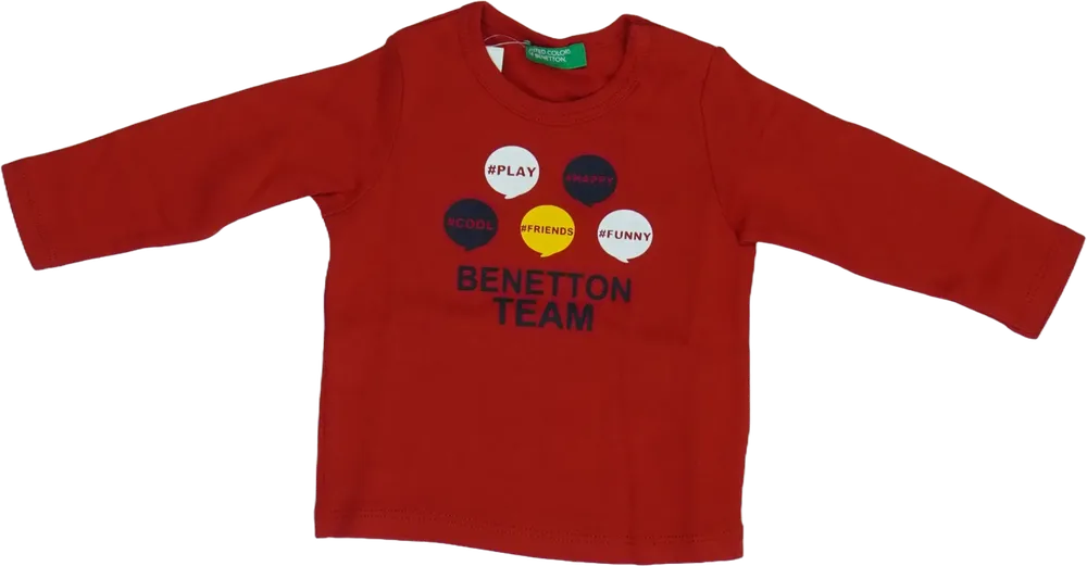 Piros Benetton Hosszú ujjú felső EU 98 / UK 3 év / US 3T