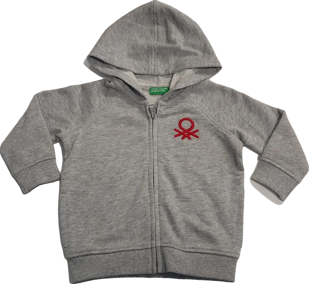 Szürke Benetton Kapucnis pulóver EU 74 / UK 6-9 hónap / US 6-9 hónap