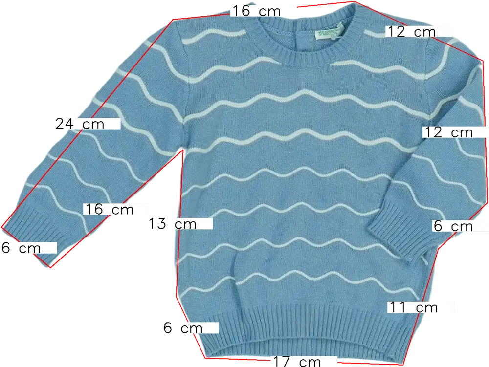 Kék Benetton Kötött pulcsi EU 68 / UK 3-6 hónap / US 3-6 hónap