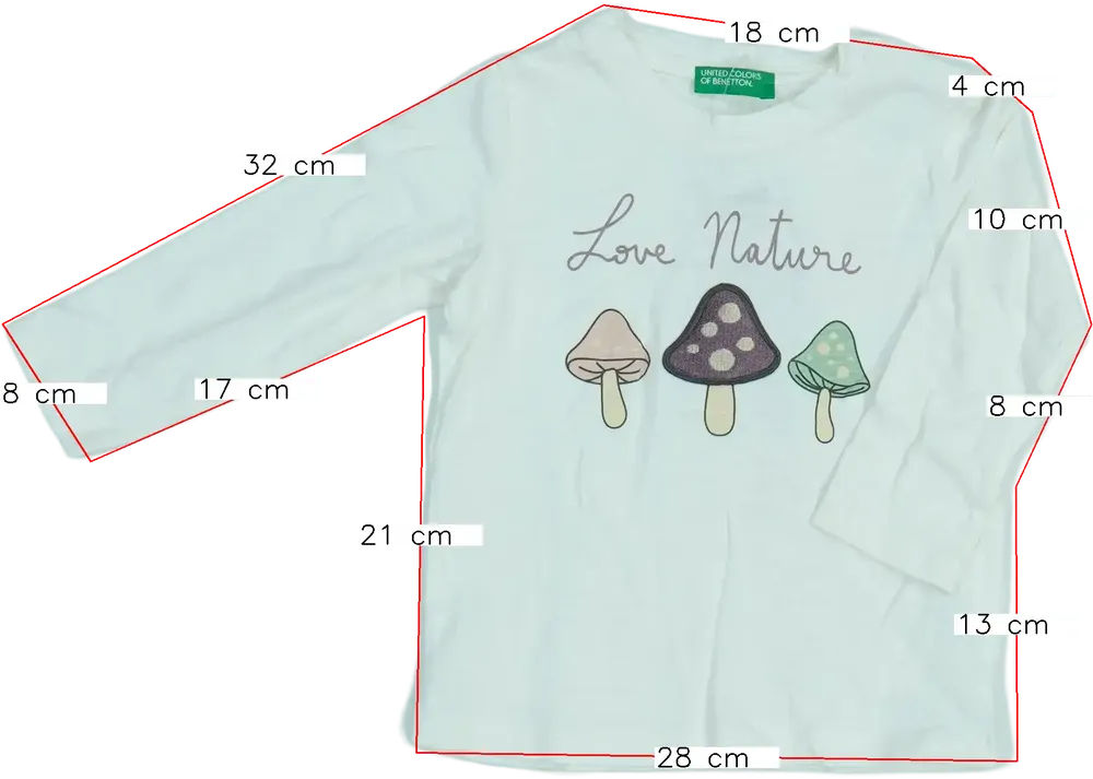 Fehér Benetton Hosszú ujjú felső EU 80 / UK 9-12 hónap / US 12 hónap