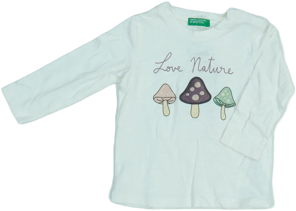 Fehér Benetton Hosszú ujjú felső EU 80 / UK 9-12 hónap / US 12 hónap