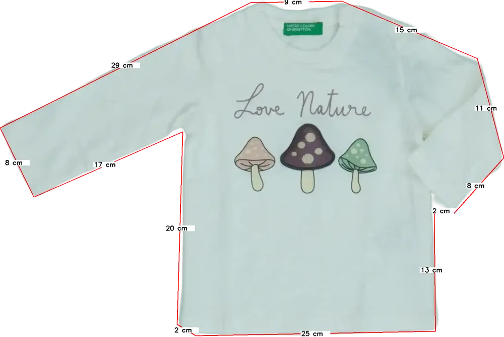 Fehér Benetton Hosszú ujjú felső EU 68 / UK 3-6 hónap / US 3-6 hónap