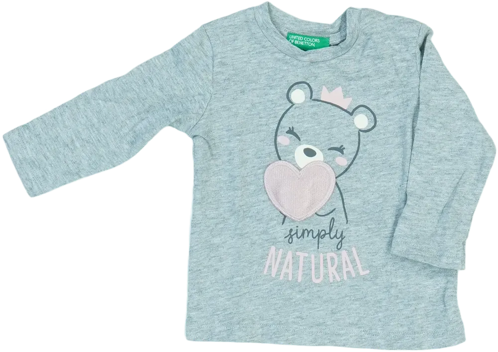 Szürke Benetton Hosszú ujjú felső EU 62 / UK 0-3 hónap / US 0-3 hónap