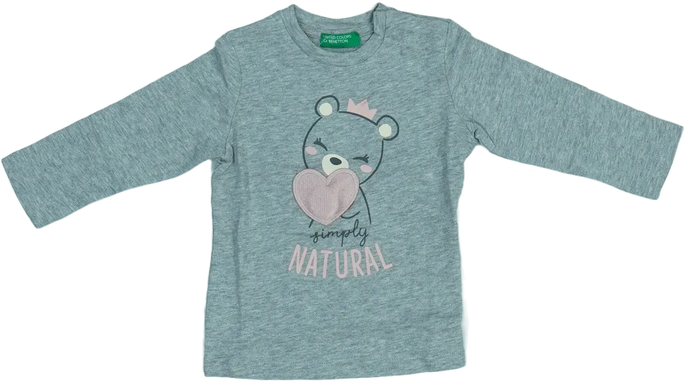 Szürke Benetton Hosszú ujjú felső EU 80 / UK 9-12 hónap / US 12 hónap